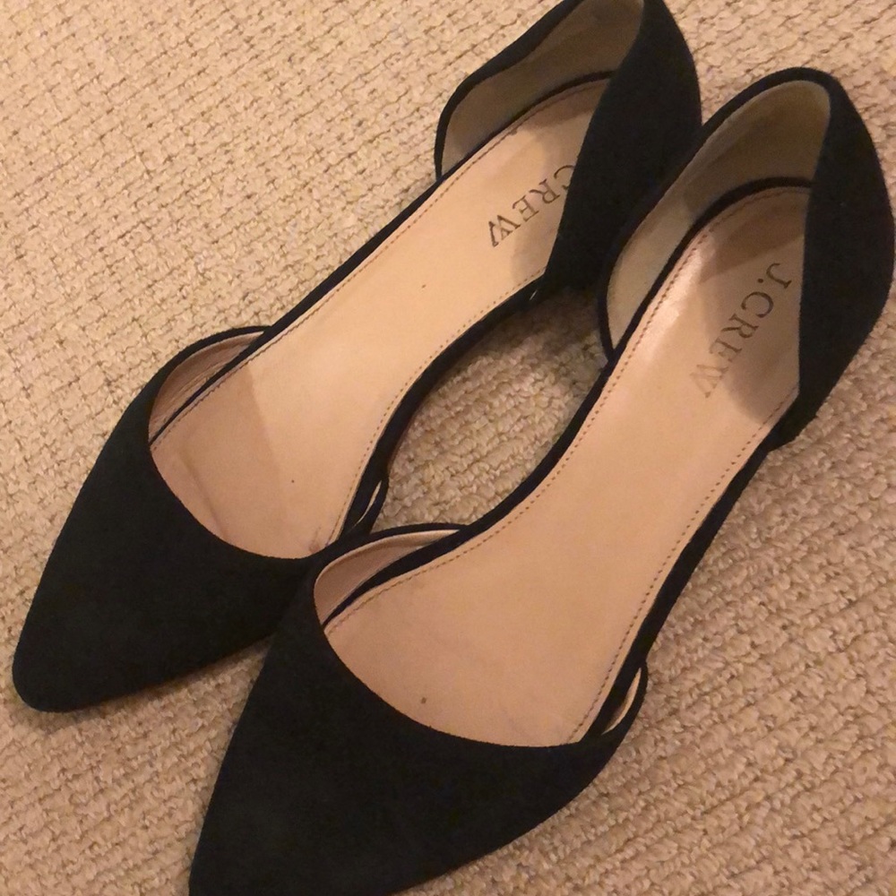 J. Crew Black Suede Flat